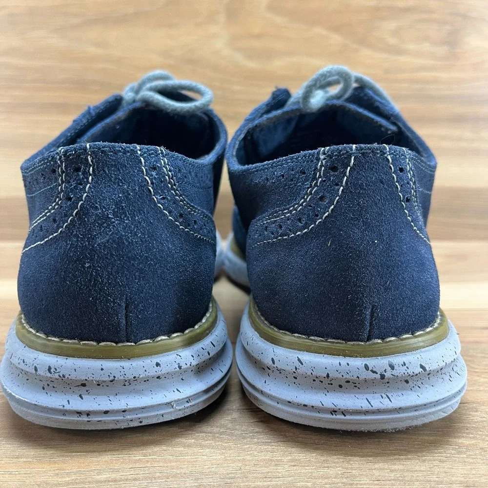 Stacy Adams Mens Size 7‎ M Navy Blue Suede Oxford Light Weight